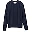 Mens Long-Sleeve 100% Cotton Fisherman Cable Crewneck Sweater