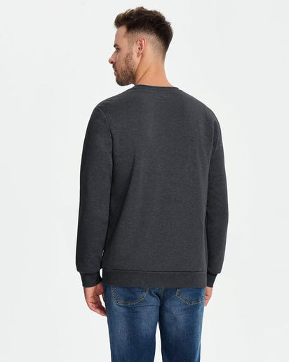 Men's Sweatshirt Sherpa Lined Sweater Crew-Neck Fleece Pullover Winter Heavyweight Thick Cotton Long Sleeve Shirts