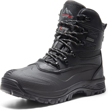 NORTIV 8 Men's Winter Snow Boots Insulated Waterproof Construction Hiking Ankle Booties Rubber Sole Work Casual Ski Boots POLAR