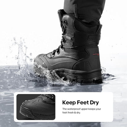 NORTIV 8 Men's Winter Snow Boots Insulated Waterproof Construction Hiking Ankle Booties Rubber Sole Work Casual Ski Boots POLAR
