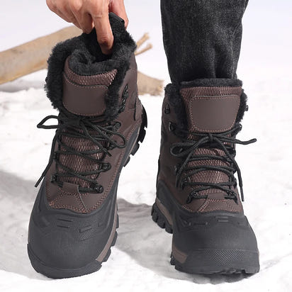2025 Winter Boots for Men Waterproof Outdoor Hiking Boots Thick Plus Warm Ankle Boots Non-slip Hunting Sneakers Man Work Shoes