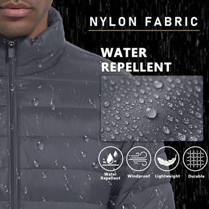 Winter Men's Lightweight Down Jacket Cold Weather Thermal Coats Waterproof Windproof Puffer Jacket