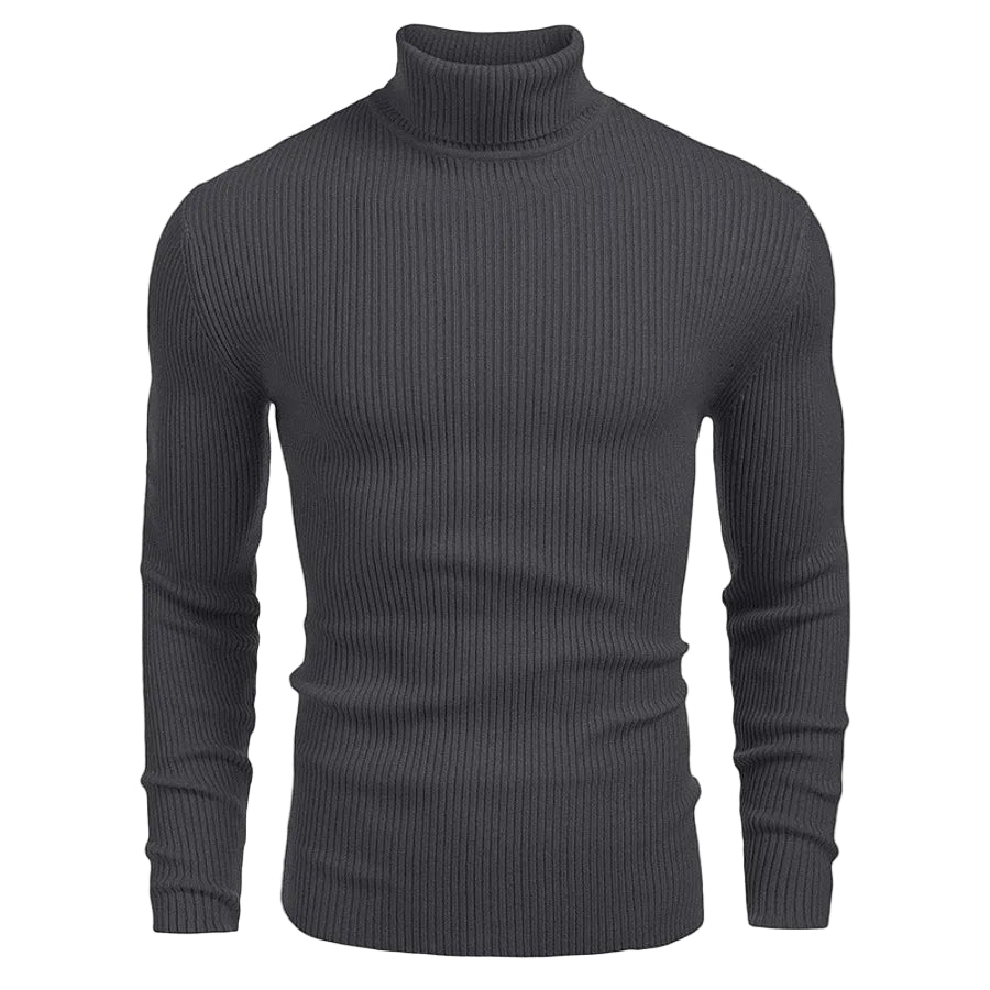 New Men's Turtleneck Sweaters Solid Long Sleeve Knitted Warm Pullovers Casual Slim High Neck Sweater Autumn Winter Knitwear Tops