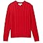 Mens Long-Sleeve 100% Cotton Fisherman Cable Crewneck Sweater