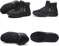 Mens Winter Snow Boots Fur Lined Warm Ankle Boots Zipper Closure Waterproof Outdoor Boots Men's Lightweight Comfortable Shoes
