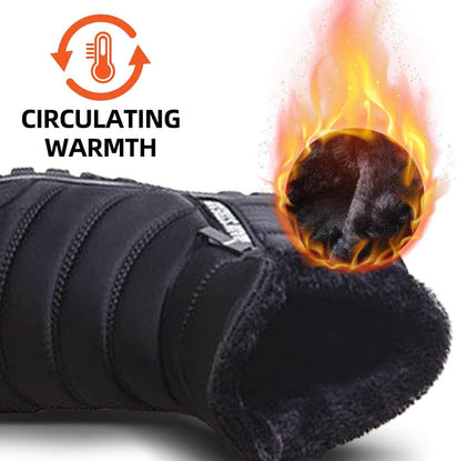 Mens Winter Snow Boots Fur Lined Warm Ankle Boots Zipper Closure Waterproof Outdoor Boots Men's Lightweight Comfortable Shoes