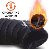 Mens Winter Snow Boots Fur Lined Warm Ankle Boots Zipper Closure Waterproof Outdoor Boots Men's Lightweight Comfortable Shoes