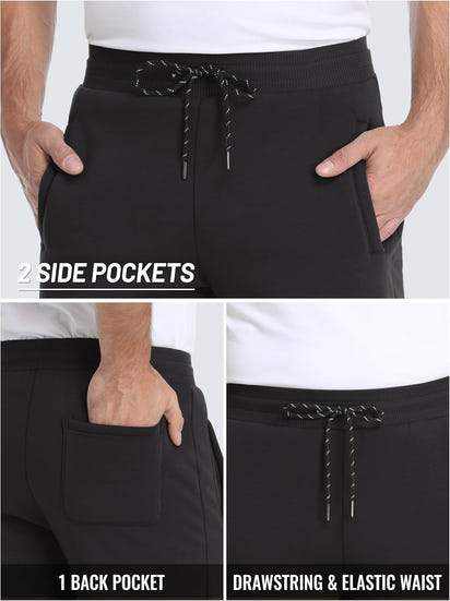 Men's Fleece Sweatpants with Drawstring Sherpa Lined Open Bottom Pants Winter Warm Running Casual Jogger Pants