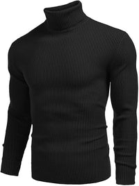 New Men's Turtleneck Sweaters Solid Long Sleeve Knitted Warm Pullovers Casual Slim High Neck Sweater Autumn Winter Knitwear Tops