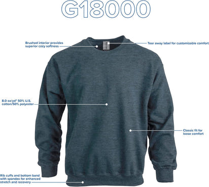 Gildan Men’s Fleece Crewneck Sweatshirt, Style G18000Sweatshirt