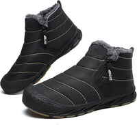 Men's Ankle Boots Men Fur Zip Shoes Man Women Winter Shoe High Quality Mens 2024 Waterproof Outside Boot Plus Size 45 46 47 48