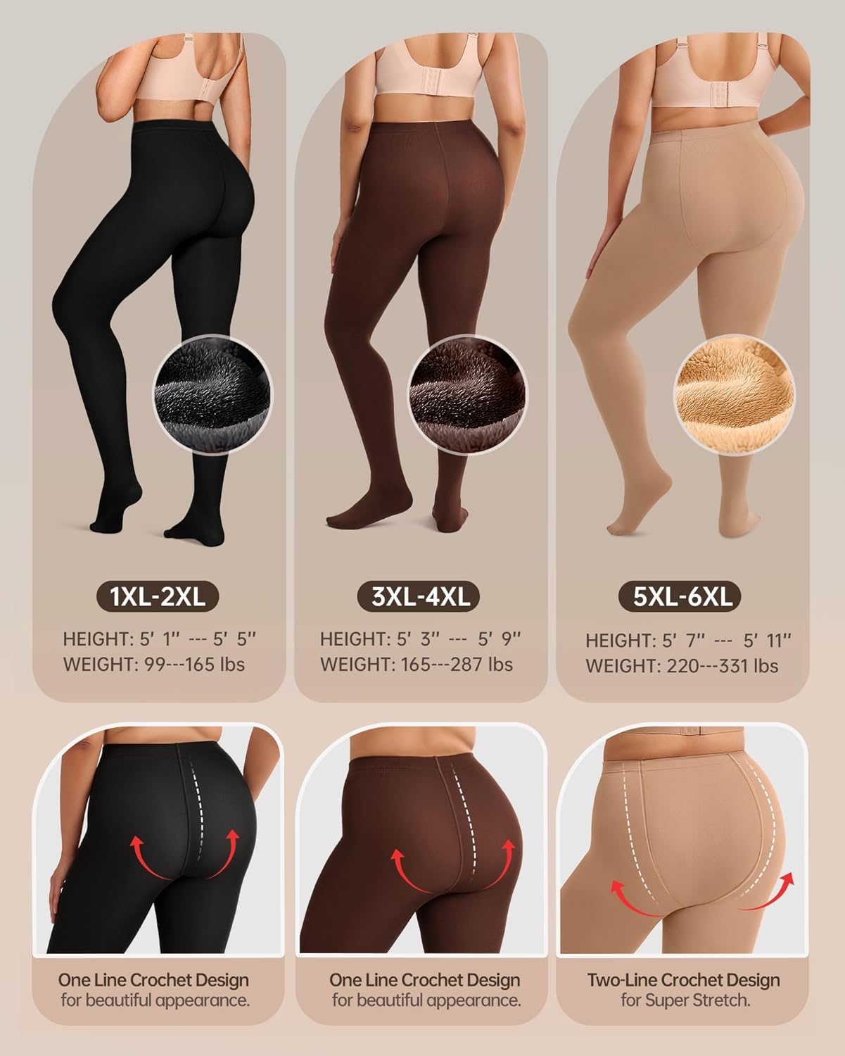 Fleece-Lined Elegance™ Tights for Comfort