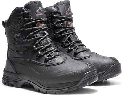 NORTIV 8 Men's Winter Snow Boots Insulated Waterproof Construction Hiking Ankle Booties Rubber Sole Work Casual Ski Boots POLAR