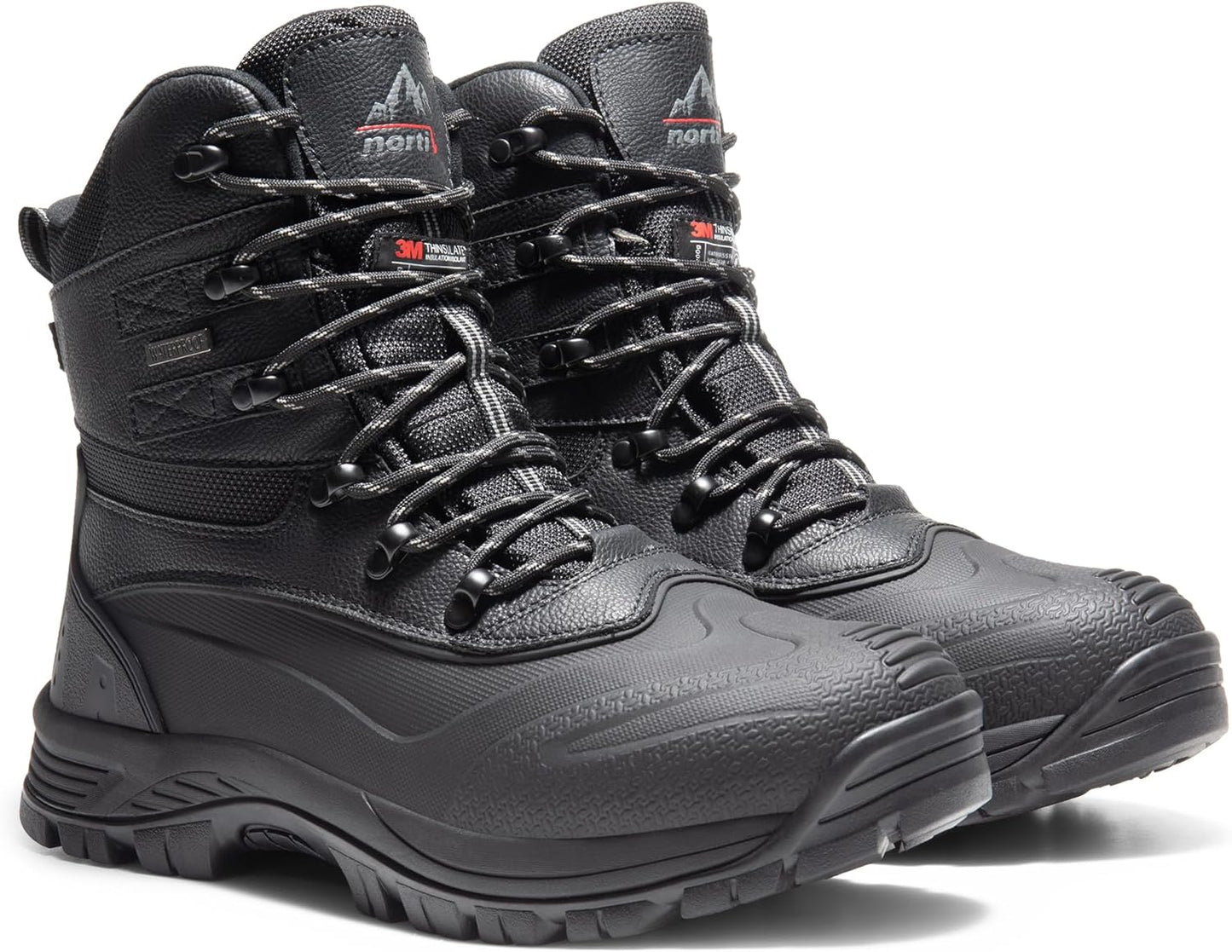 NORTIV 8 Men's Winter Snow Boots Insulated Waterproof Construction Hiking Ankle Booties Rubber Sole Work Casual Ski Boots POLAR