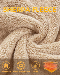 Men's Sweatshirt Sherpa Lined Sweater Crew-Neck Fleece Pullover Winter Heavyweight Thick Cotton Long Sleeve Shirts