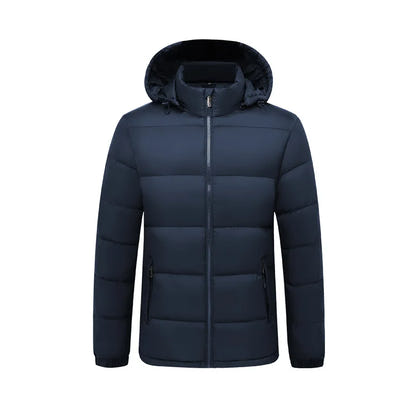 Mens Winter Warm Puffer Jacket New Cross Border Style Removable Hood  Cotton-Padded Outerwear for Men