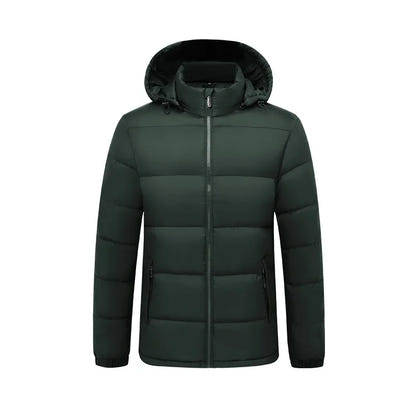 Mens Winter Warm Puffer Jacket New Cross Border Style Removable Hood  Cotton-Padded Outerwear for Men