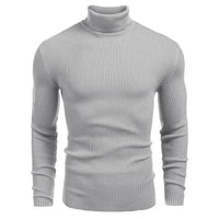 New Men's Turtleneck Sweaters Solid Long Sleeve Knitted Warm Pullovers Casual Slim High Neck Sweater Autumn Winter Knitwear Tops
