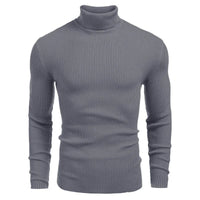New Men's Turtleneck Sweaters Solid Long Sleeve Knitted Warm Pullovers Casual Slim High Neck Sweater Autumn Winter Knitwear Tops