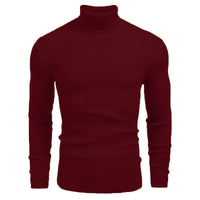 New Men's Turtleneck Sweaters Solid Long Sleeve Knitted Warm Pullovers Casual Slim High Neck Sweater Autumn Winter Knitwear Tops