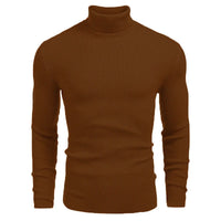 New Men's Turtleneck Sweaters Solid Long Sleeve Knitted Warm Pullovers Casual Slim High Neck Sweater Autumn Winter Knitwear Tops