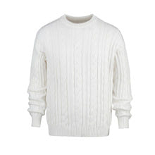 Men’s Wool Blend Cable Knit Pullover Sweater Crew Neck Long Sleeve Casual Knitwear