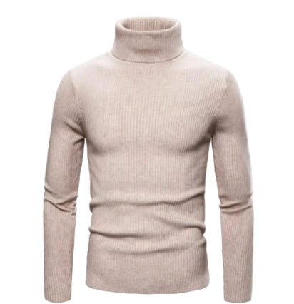 New Men's Turtleneck Sweaters Solid Long Sleeve Knitted Warm Pullovers Casual Slim High Neck Sweater Autumn Winter Knitwear Tops