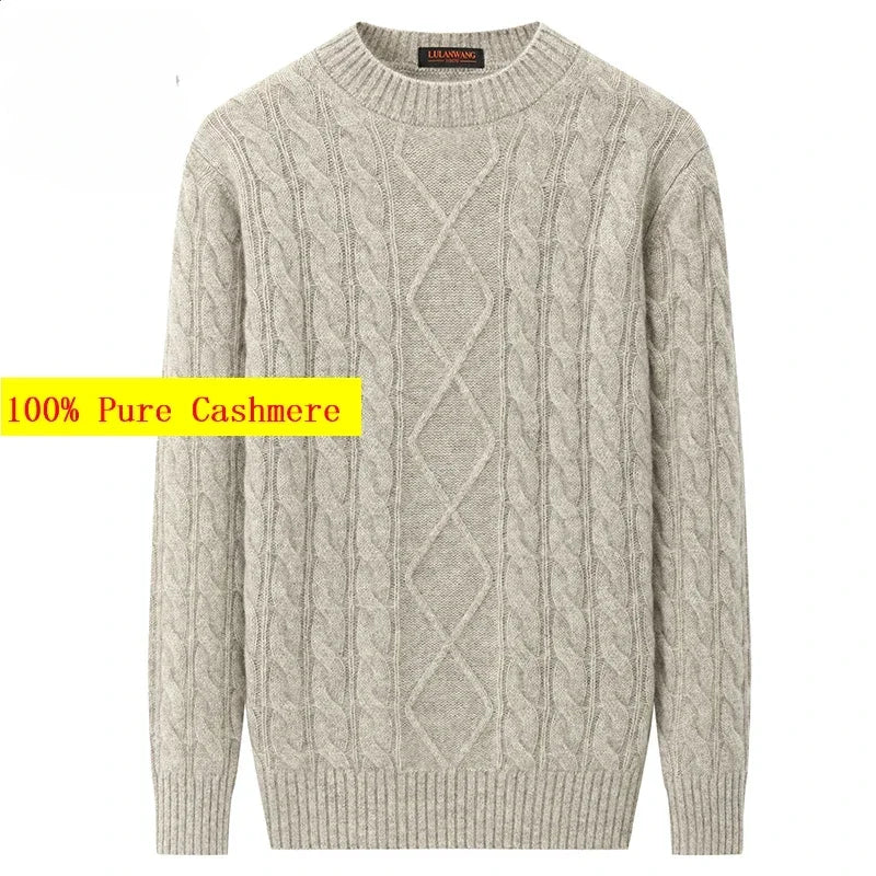 New Arrival Fashion Suerp Large Winter Thickened 100% Pure Cashmere Men's Knitted Base Sweater Plus Size XS S M L X2XL3XL4XL 5XL