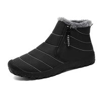Men's Ankle Boots Men Fur Zip Shoes Man Women Winter Shoe High Quality Mens 2024 Waterproof Outside Boot Plus Size 45 46 47 48