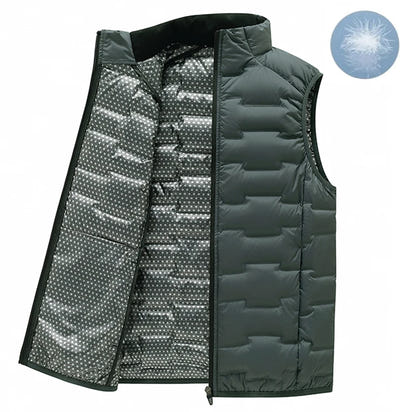 Men Winter New White Duck Down Vest Men Warm Windproof Stand Collar Sleeveless Vest Men Ultralight Waterproof Waistcoat Male