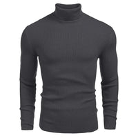 New Men's Turtleneck Sweaters Solid Long Sleeve Knitted Warm Pullovers Casual Slim High Neck Sweater Autumn Winter Knitwear Tops
