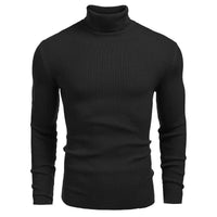 New Men's Turtleneck Sweaters Solid Long Sleeve Knitted Warm Pullovers Casual Slim High Neck Sweater Autumn Winter Knitwear Tops