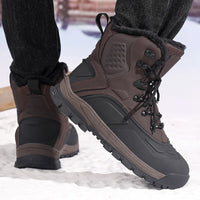 2025 Winter Boots for Men Waterproof Outdoor Hiking Boots Thick Plus Warm Ankle Boots Non-slip Hunting Sneakers Man Work Shoes