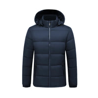 Mens Winter Warm Puffer Jacket New Cross Border Style Removable Hood  Cotton-Padded Outerwear for Men