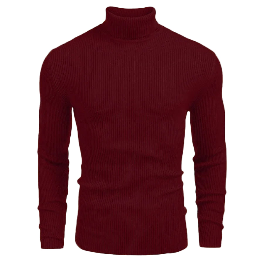 New Men's Turtleneck Sweaters Solid Long Sleeve Knitted Warm Pullovers Casual Slim High Neck Sweater Autumn Winter Knitwear Tops