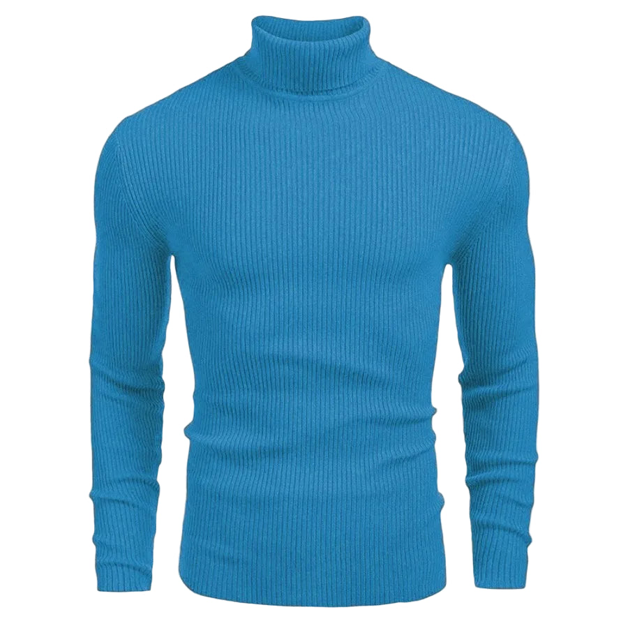 New Men's Turtleneck Sweaters Solid Long Sleeve Knitted Warm Pullovers Casual Slim High Neck Sweater Autumn Winter Knitwear Tops