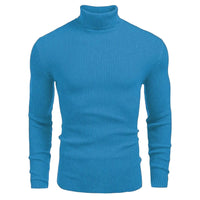 New Men's Turtleneck Sweaters Solid Long Sleeve Knitted Warm Pullovers Casual Slim High Neck Sweater Autumn Winter Knitwear Tops