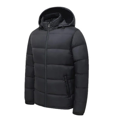 Mens Winter Warm Puffer Jacket New Cross Border Style Removable Hood  Cotton-Padded Outerwear for Men