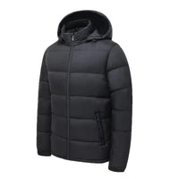 Mens Winter Warm Puffer Jacket New Cross Border Style Removable Hood  Cotton-Padded Outerwear for Men