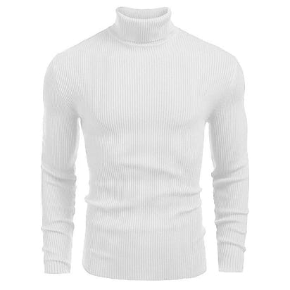 New Men's Turtleneck Sweaters Solid Long Sleeve Knitted Warm Pullovers Casual Slim High Neck Sweater Autumn Winter Knitwear Tops