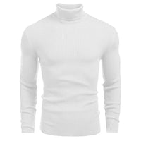 New Men's Turtleneck Sweaters Solid Long Sleeve Knitted Warm Pullovers Casual Slim High Neck Sweater Autumn Winter Knitwear Tops