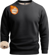 Men's Sweatshirt Sherpa Lined Sweater Crew-Neck Fleece Pullover Winter Heavyweight Thick Cotton Long Sleeve Shirts